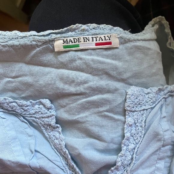 Made in Italy: baby blue ruffled peasant blouse - Picture 5 of 5